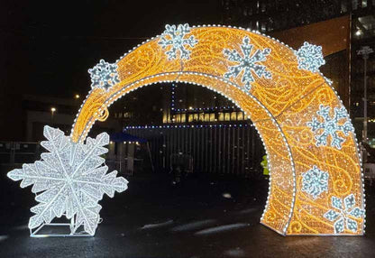 Commercial Illuminated Snowflake Archway