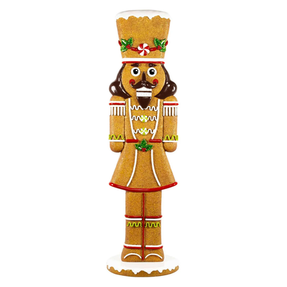 6' Gingerbread Nutcracker Holiday Prop for Commercial or Residential Spaces