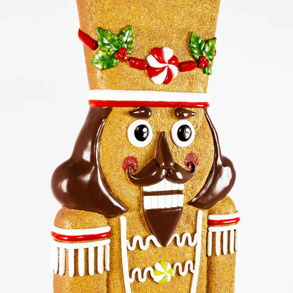 Closeup of Gingerbread Nutcracker Holiday Prop