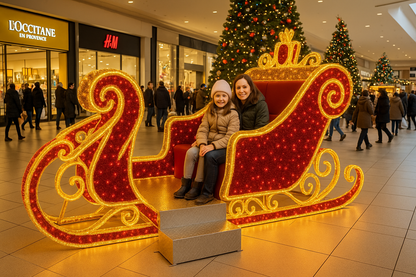 10' Deluxe LED Santa Sleigh