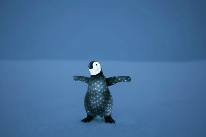 LED-illuminated acrylic Baby Penguin Christmas sculpture, ideal for outdoor holiday décor and whimsical winter wonderland displays. Part of our commercial-grade luxury Christmas penguin collection.