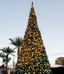 Large commercial Christmas tree low voltage with ornaments