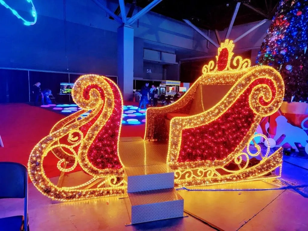 7' Deluxe LED Santa Sleigh