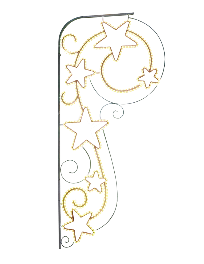 Commercial Star Scroll Christmas Pole Mount
