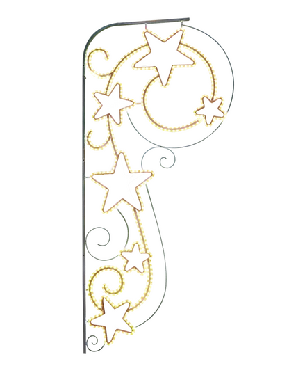 Commercial Star Scroll Christmas Pole Mount