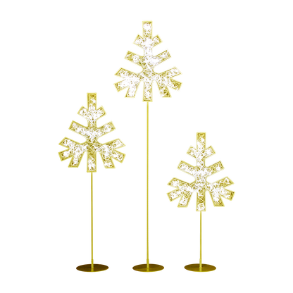 LED Illuminated Snowflake Trees - Set of 3