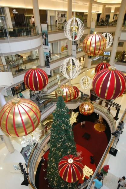 Giant Striped Round Inflatable Ornaments - 2 Sizes