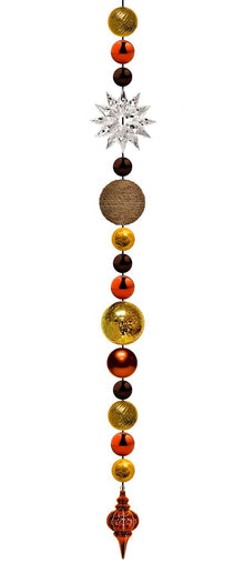 Autumn Fall Ornament Drop pre-built ornament string in rustic color tones for commercial displays
