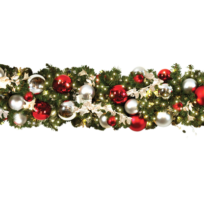 Suitable for indoor or outdoor use; commercial-grade candy cane garland, 10' section, 14" diameter