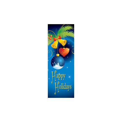 Cartoon Ornaments Light Pole Banner with full-color high-res digital print, available in 30×60, 30×84 and 30×94-96 inches
