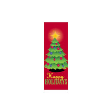 Christmas Tree Light Pole Banner , double-sided full-color high-res digital print on durable 18 oz reinforced vinyl; sizes 30×60, 30×84, 30×94-96 in.