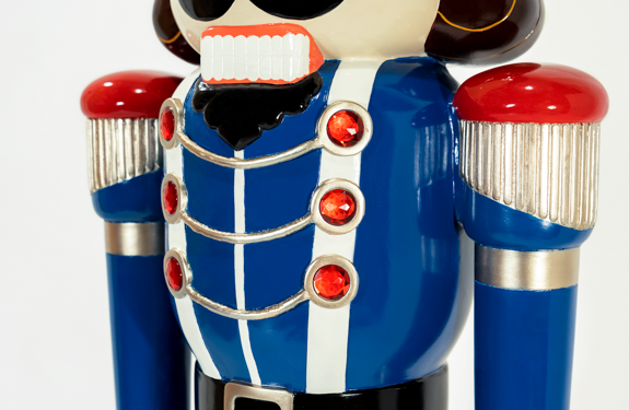 Holiday figure meant to add a traditional focal point and photo moment: Classic Nutcracker prop