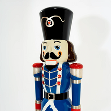 Classic Nutcracker prop, commercial-grade holiday figure, 6' tall, painted fiberglass with sculpted detailing, outdoor use