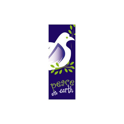 Dove with Peace on Earth light pole banner with classic holiday screen print and same art on both sides