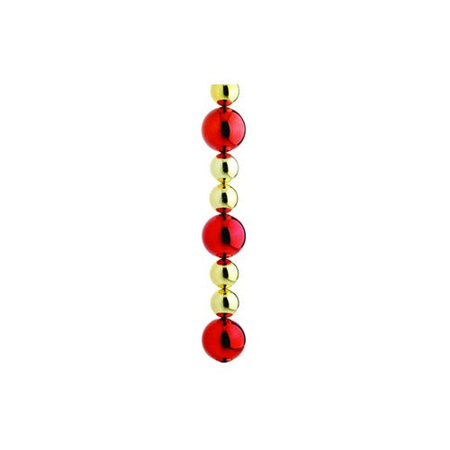 Red and gold bead ornament stringers, set of 4