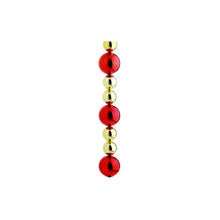 Red and gold bead ornament stringers, set of 4