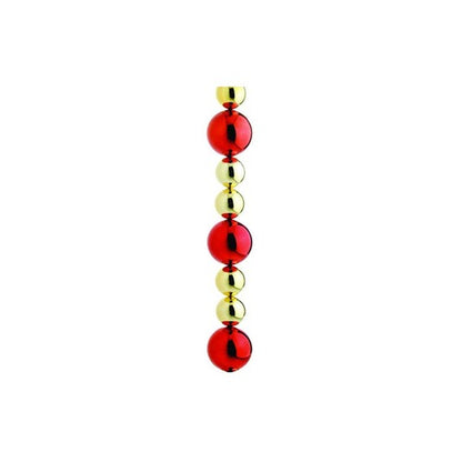 Red and gold bead ornament stringers, set of 4