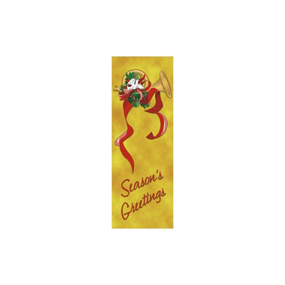 Gold French Horn light pole banner, double-sided full-color digital print on 18 oz reinforced vinyl