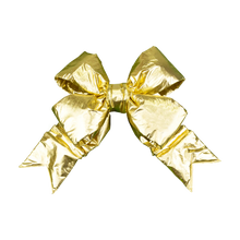 Gold Structural Bow, commercial-grade decorative bow with coordinating tails; available in 18", 24", 36", and 48" sizes