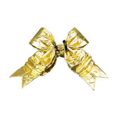 Commercial outdoor decorative bow for wreaths, garlands, trees, building facades, hotel entrances, storefronts and municipal displays