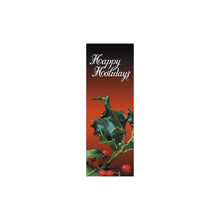 Happy Holidays Holly light pole banner, double-sided full-color digital print available in 30×60, 30×84, 30×94-96