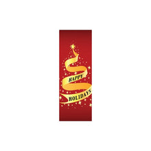 Happy Holidays Ribbon Tree light pole banner, double-sided full-color digital print on 18 oz reinforced vinyl