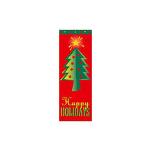 Happy Holidays & Tree light pole banner , double-sided with identical art; stock sizes 30×60, 30×84, 30×94-96