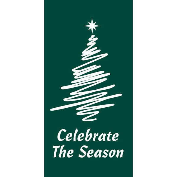 Modern Celebrate The Season Pole Banner Screen Printed Holiday Banner