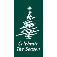 Modern Celebrate The Season Pole Banner Screen Printed Holiday Banner