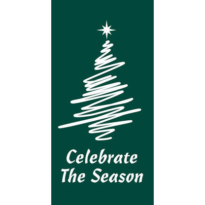 Modern Celebrate The Season Pole Banner Screen Printed Holiday Banner