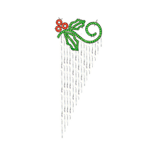 LED-lit Holly Leaf Pole Mount with aluminum frame and red, green and cool white ropelight for outdoor pole mounting