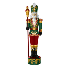 LED Lit Nutcrackers, 10' tall seasonal figures in classic Christmas colors for outdoor commercial displays