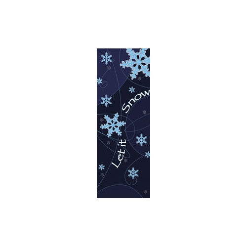 Let it Snow light pole banner, double-sided full-color digital print on 18 oz reinforced vinyl