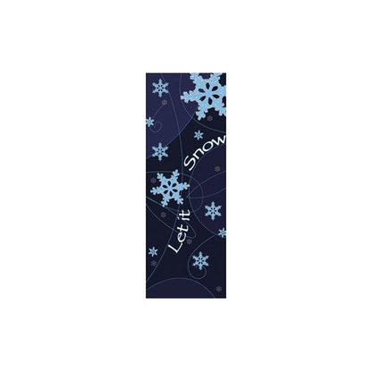 Let it Snow light pole banner, double-sided full-color digital print on 18 oz reinforced vinyl