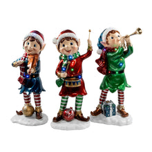 Lit Pixie Elf Props, free-standing multicolor LED holiday figures