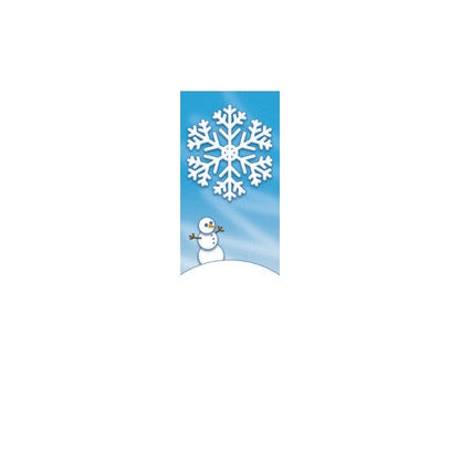 Little Snowman light pole banner, full-color digital print, double-sided with same art; available in 30″×60″, 30″×84″, 30″×94-96″