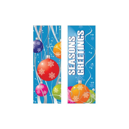 Ornament Drops light pole banner (double set), available in 30×60, 30×84, and 30×94-96 sizes