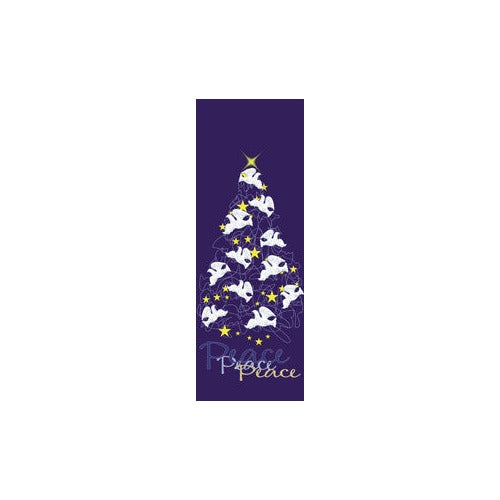 Peace Doves holiday tree light pole banner, double-sided full-color digital print on 18 oz reinforced vinyl