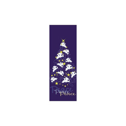 Peace Doves holiday tree light pole banner, double-sided full-color digital print on 18 oz reinforced vinyl