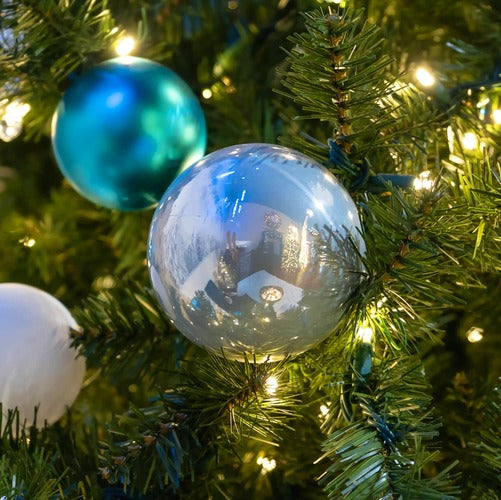 Pearlized Ornament Ball Sets , commercial cloudy-finish ornaments sold in increments of 12