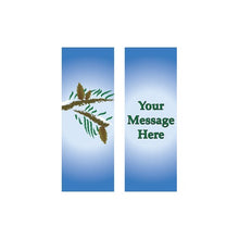 Pine Branches Light Pole Banner (Double Set) , full-color printed banner available in 30×60, 30×84, and 30×94-96 sizes