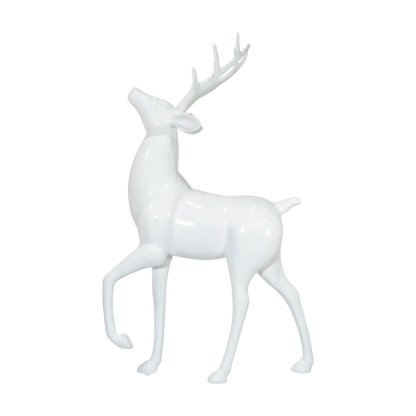 Outdoor standing reindeer for hotel entrances, retail storefronts, lobbies, window displays, municipal installations