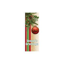 Seasonal Spray with Ornament light pole banner; double-sided 18 oz vinyl digital print; sizes 30×60/30×84/30×94-96