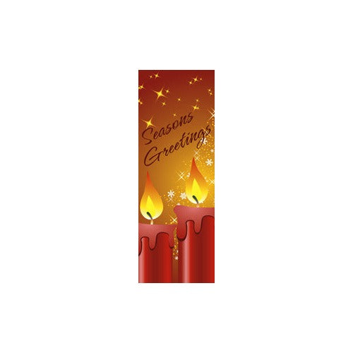 Seasons Greetings Candles light pole banner, full-color digital print on 18 oz. reinforced vinyl, same art both sides