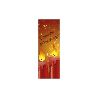 Seasons Greetings Candles light pole banner, full-color digital print on 18 oz. reinforced vinyl, same art both sides