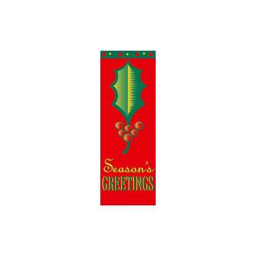 Season's Greetings Holly Leaf light pole banner, double-sided full-color screen print