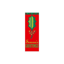 Season's Greetings Holly Leaf light pole banner, double-sided full-color screen print