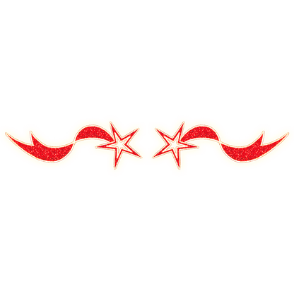 Shooting Star Skyline LED overhead display, 21.5' with warm-white LED mini lights and two red shooting stars for indoor/outdoor use