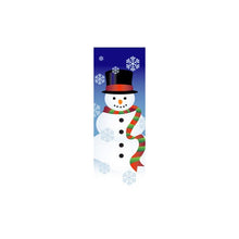 Snowman light pole banner, double-sided full-color digital print on 18 oz. reinforced vinyl; stock sizes 30 x 60, 30 x 84, 30 x 94-96