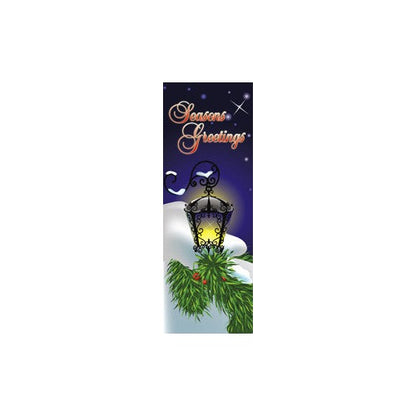 Snowy Lamp Light Pole Banner, full-color digital print on 18 oz reinforced vinyl; same art on both sides